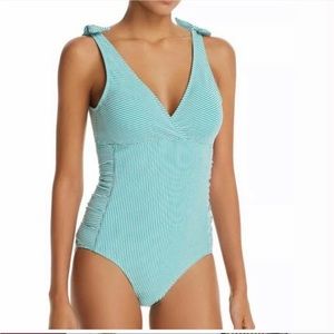 🏝Lauren Ralph Lauren Aqua Striped One Piece Bathing Suit🏝